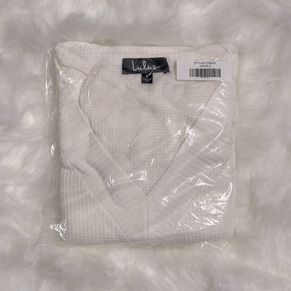 Lulus Tops | Lulus Personal Record White Knit Balloon Sleeve Sweater Top - Picture 7 of 7